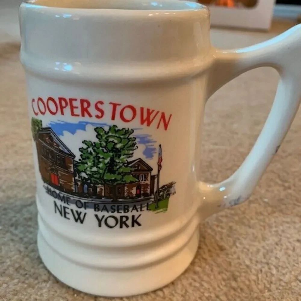 Cooperstown New York Home of Baseball Beer Stein Mug